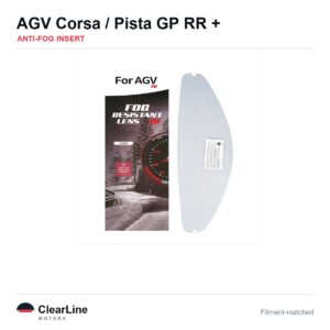 AGV Corsa / Pista GP RR / Race 3 Anti-Fog Insert — Stops Visor Fogging