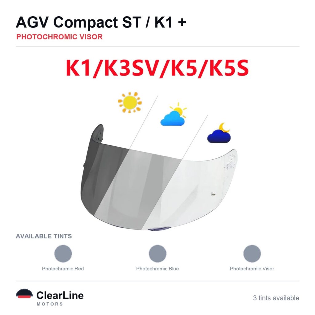 AGV Compact ST / K1 S / ILM 902 & more Photochromic Visor