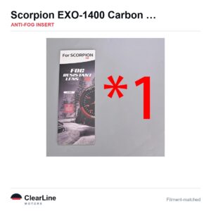 Scorpion Exo 1400 Carbon / Exo 391 / Exo 520 / EXO R1 Air Anti-Fog Insert — Stops Visor Fogging