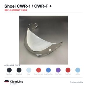 Shoei NXR / RF-1200 / RYD / X-14 & more Replacement Visor — Iridium, Smoke, Clear Tints