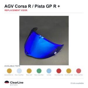 AGV Corsa R / Pista GP R / Race 3 Replacement Visor — Iridium, Smoke, Clear Tints