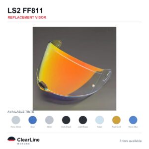 LS2 FF811 Replacement Visor — Iridium, Smoke, Clear Tints