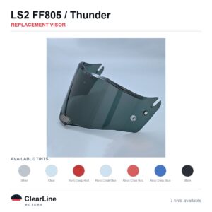 LS2 FF805 / Thunder Replacement Visor — Iridium, Smoke, Clear Tints
