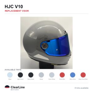 HJC V10 Replacement Visor — Iridium, Smoke, Clear Tints