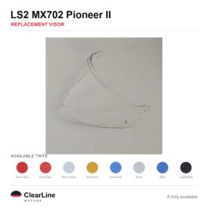 LS2 MX702 Pioneer II Replacement Visor — Iridium, Smoke, Clear Tints