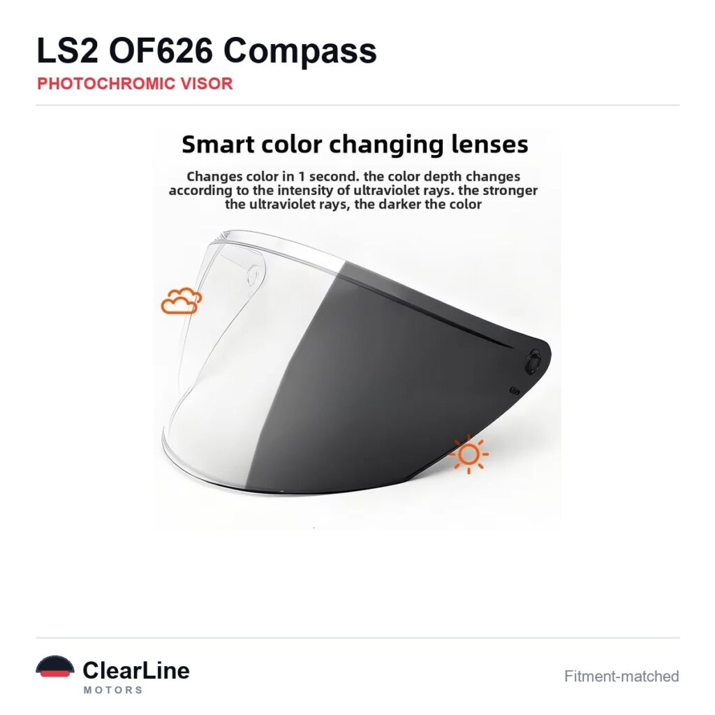 LS2 OF626 Compass Photochromic Visor