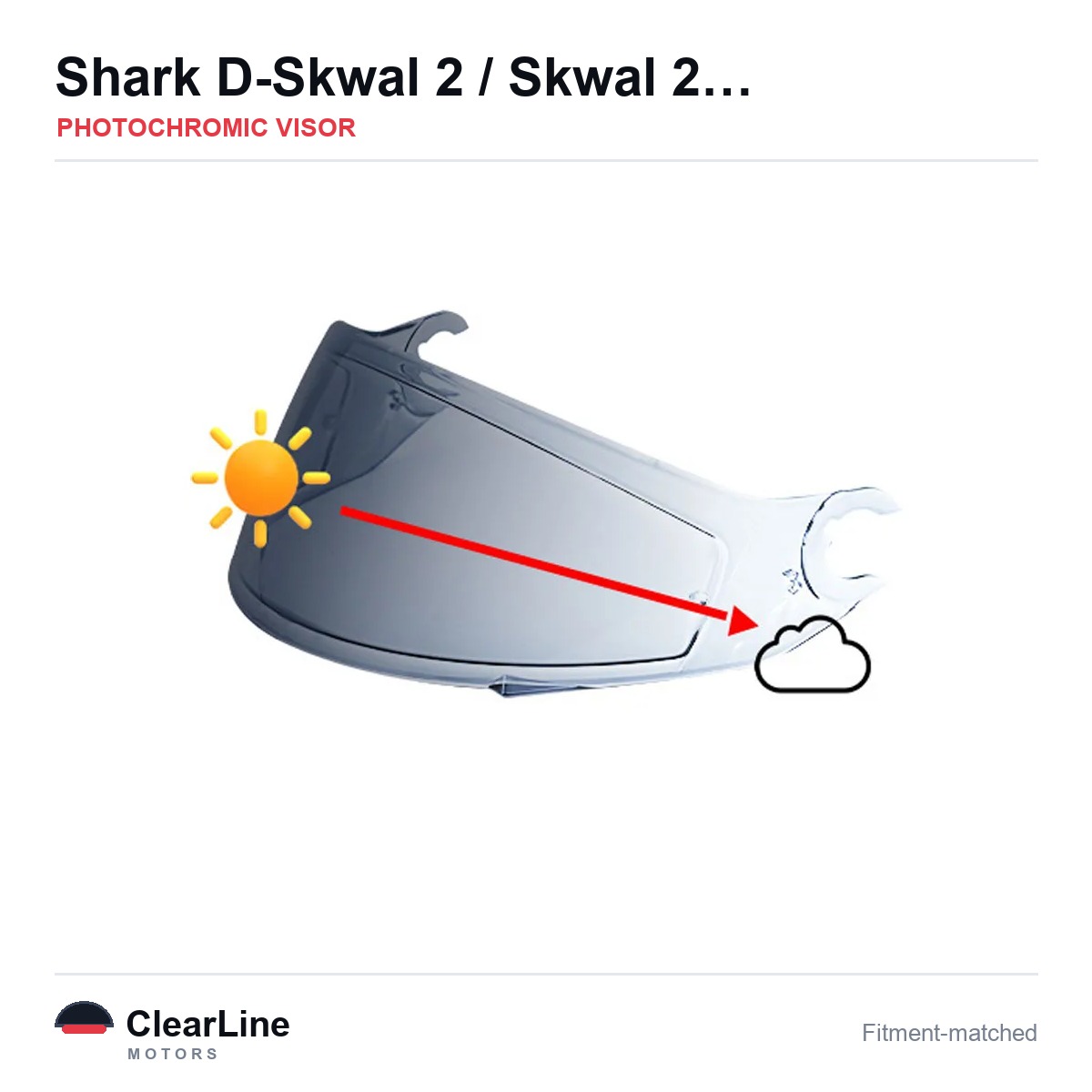 Shark D-Skwal 2 / Skwal 2 / Spartan Photochromic Visor