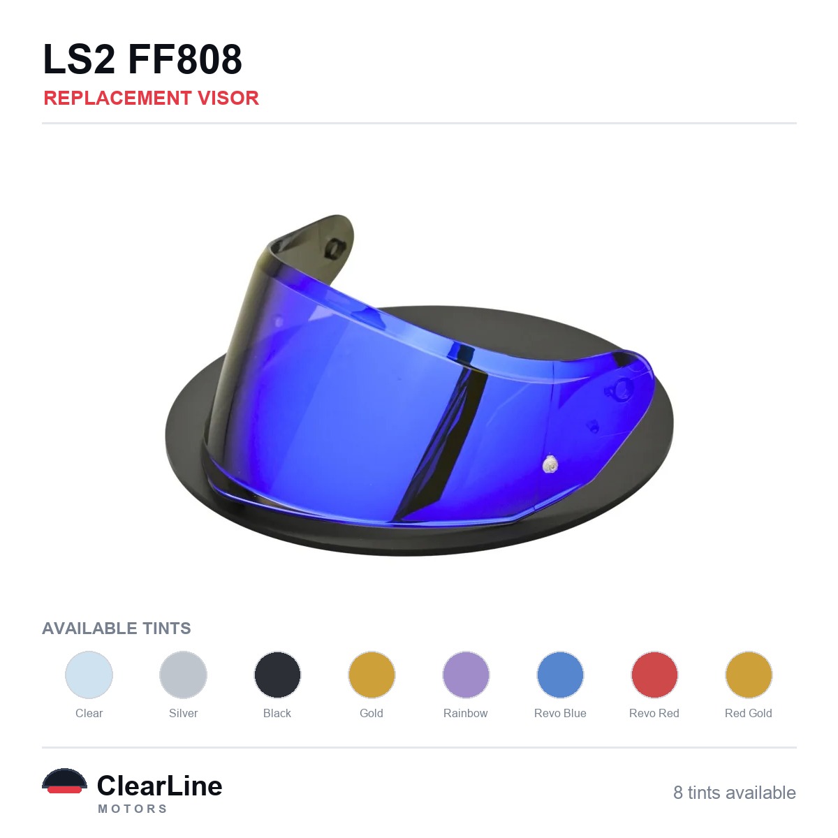 LS2 FF808 Replacement Visor — Iridium, Smoke, Clear Tints