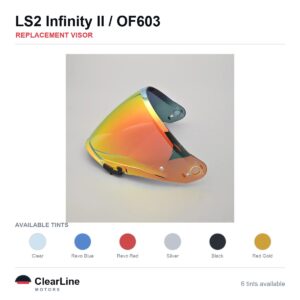 LS2 Infinity II / OF603 Replacement Visor — Iridium, Smoke, Clear Tints
