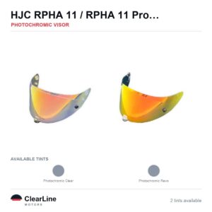 HJC RPHA 11 Pro / RPHA 70 ST / RPHA-11 / RPHA-70 Photochromic Visor — Auto-Tint Day & Night