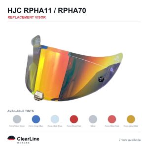 HJC RPHA-11 / RPHA-70 Replacement Visor — Iridium, Clear, Gold Tints