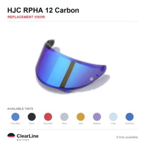 HJC RPHA 12 Carbon Replacement Visor — Iridium, Smoke, Clear Tints