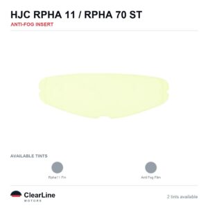 HJC RPHA 70 ST / RPHA-11 Anti-Fog Insert — Stops Visor Fogging