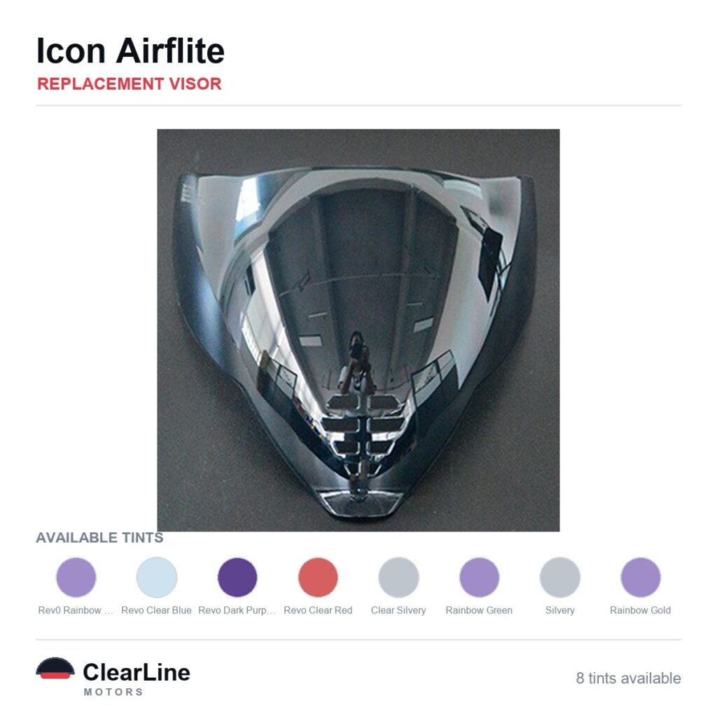 Icon Airflite Replacement Visor — Iridium, Smoke, Clear Tints