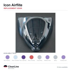 Icon Airflite Replacement Visor — Iridium, Smoke, Clear Tints