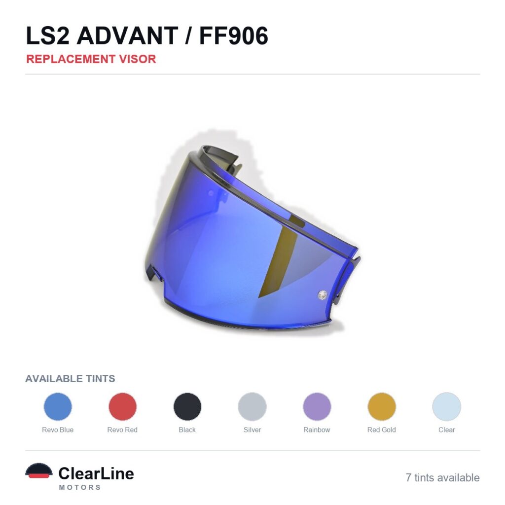 LS2 Advant / FF906 Replacement Visor — Iridium, Smoke, Clear Tints