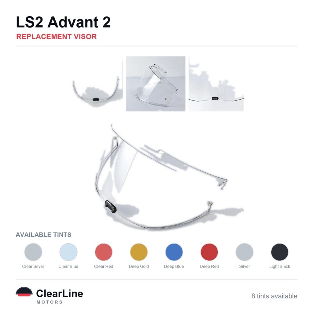 LS2 Advant II Replacement Visor — Smoke, Clear, Gold Tints