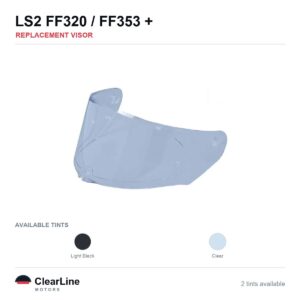 LS2 FF320 / FF353 / FF390 / FF397 & more Replacement Visor — Smoke, Clear Tints