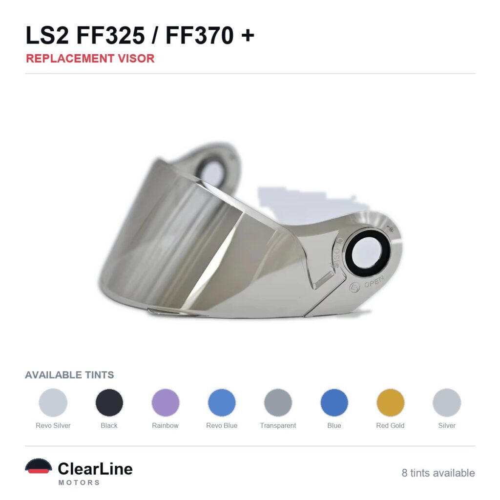 LS2 FF325 / FF370 / FF386 / FF394 Replacement Visor — Iridium, Smoke, Clear Tints