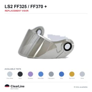 LS2 FF325 / FF370 / FF386 / FF394 Replacement Visor — Iridium, Smoke, Clear Tints