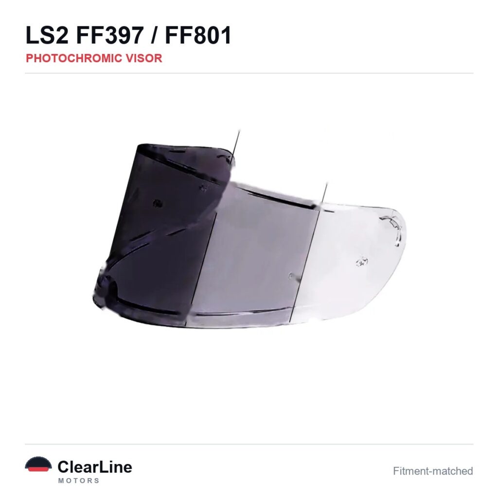 LS2 FF397 / FF801 Photochromic Visor — Auto-Tint Day & Night