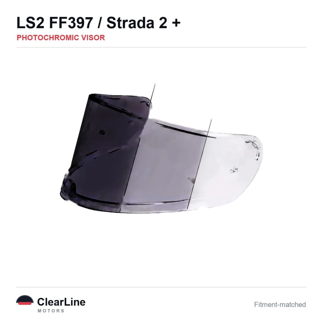 LS2 FF397 / Sedici Strada 2 & more Photochromic Visor — Auto-Tint Day & Night