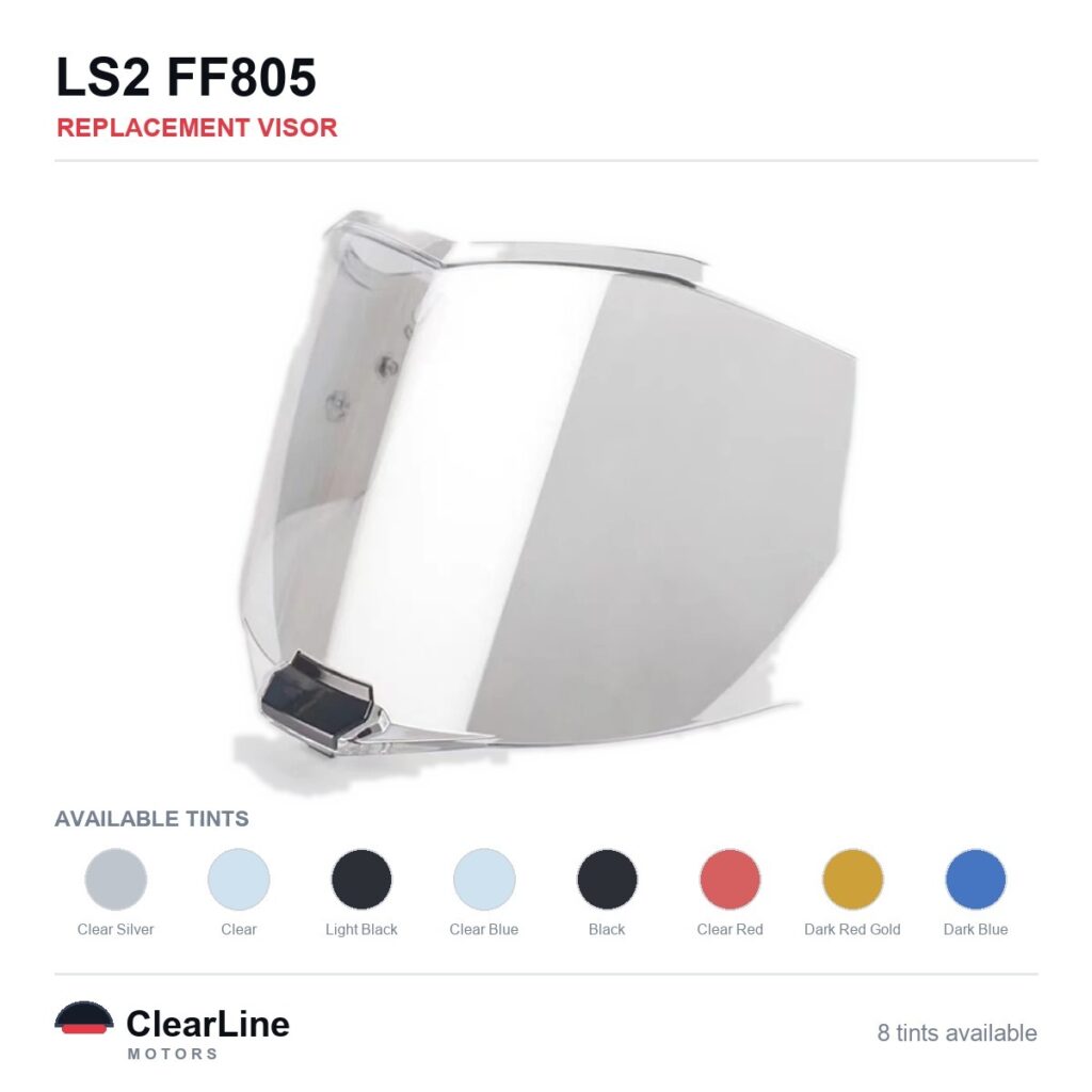 LS2 FF805 Replacement Visor — Smoke, Clear, Gold Tints