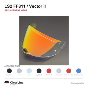 LS2 FF811 / Vector II Replacement Visor — Iridium, Smoke, Clear Tints