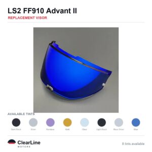 LS2 FF910 Advant II Replacement Visor — Iridium, Smoke, Clear Tints