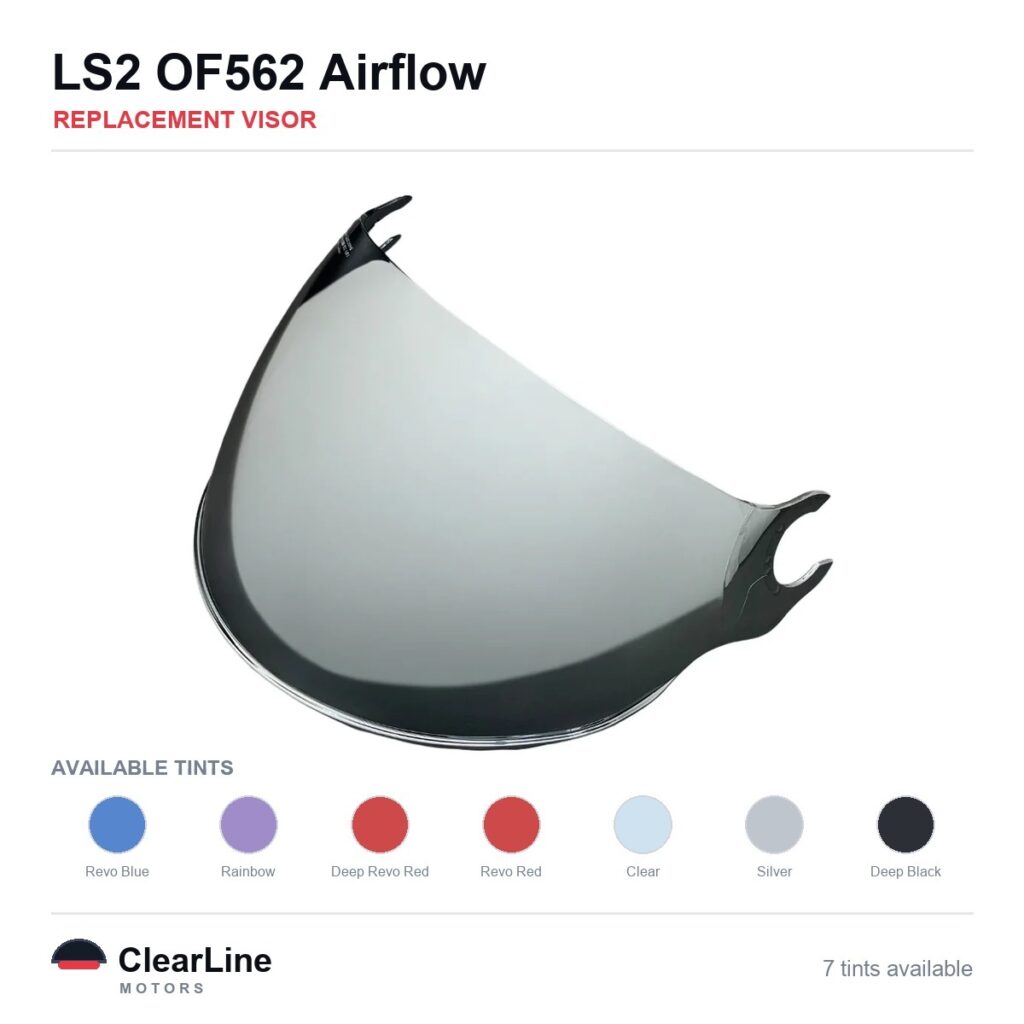 LS2 OF562 Airflow Replacement Visor — Iridium, Smoke, Clear Tints