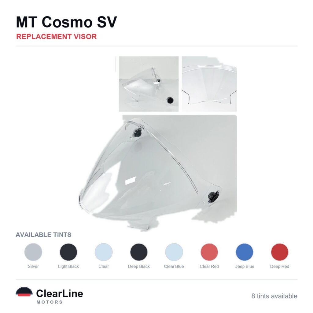 MT Cosmo SV Replacement Visor — Smoke, Clear, Silver Tints
