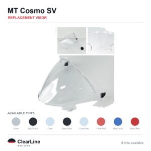 MT Cosmo SV Replacement Visor — Smoke, Clear, Silver Tints