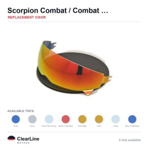 Scorpion Combat Evo / Combat / Covert-X Replacement Visor — Iridium, Smoke, Clear Tints