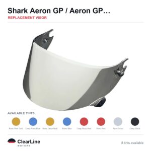 Shark Aeron GP FIM / Aeron GP / Race-R Pro Carbon & more Replacement Visor — Iridium, Smoke, Clear Tints