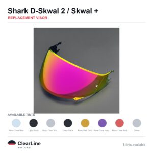 Shark D-Skwal 2 / Skwal / Spartan Carbon / Spartan Replacement Visor — Iridium, Smoke, Clear Tints