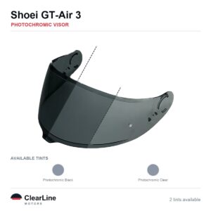 Shoei GT-Air 3 Photochromic Visor — Auto-Tint Day & Night