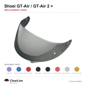 Shoei GT-Air II / GT-Air / Neotec Replacement Visor — Iridium, Smoke, Clear Tints