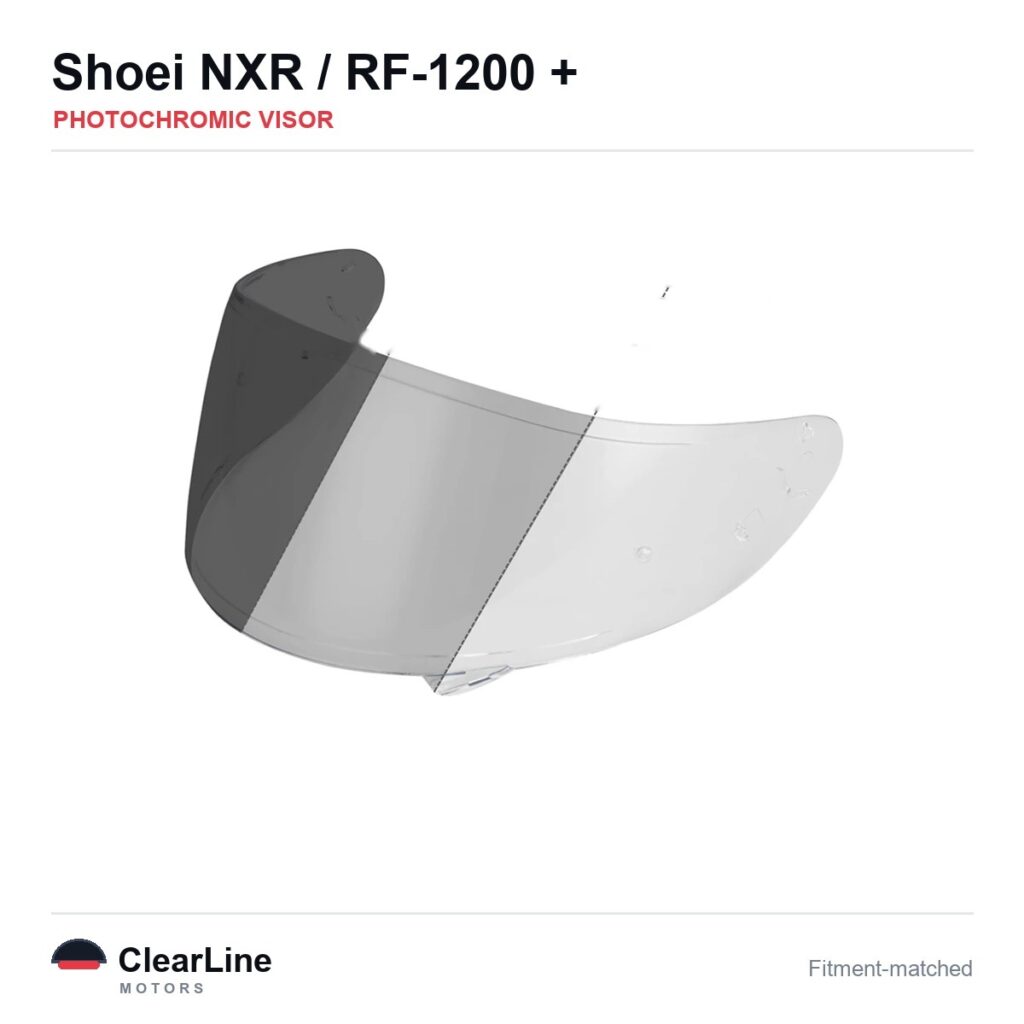 Shoei NXR / RF-1200 / RF-SR / X-Fourteen & more Photochromic Visor — Auto-Tint Day & Night