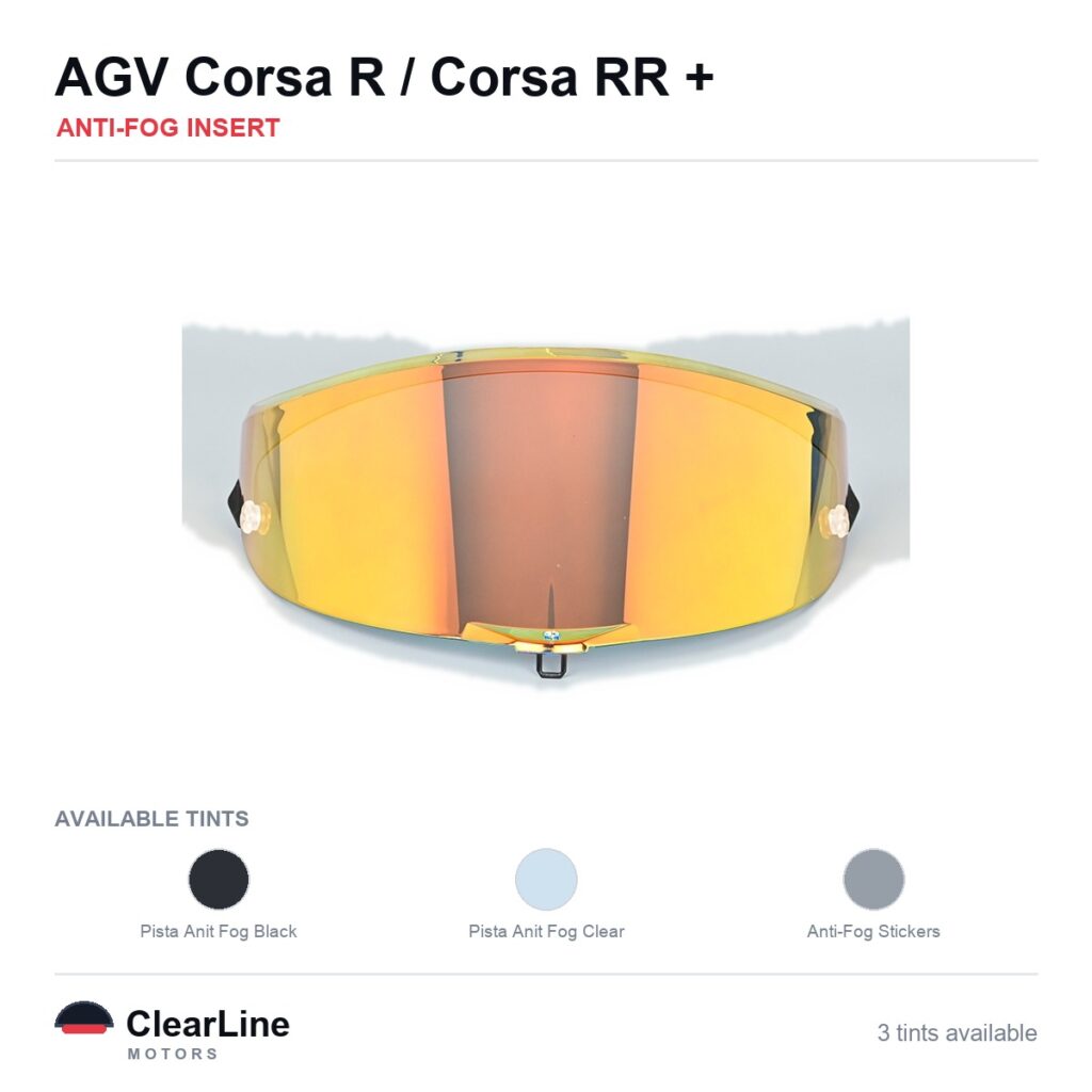 AGV Corsa R / Corsa RR / Pista GP R / Pista GP RR & more Anti-Fog Insert — Stops Visor Fogging