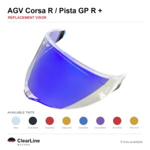 AGV Corsa R / Pista GP R / Pista GP RR / Race 3 Replacement Visor — Smoke, Clear, Gold Tints