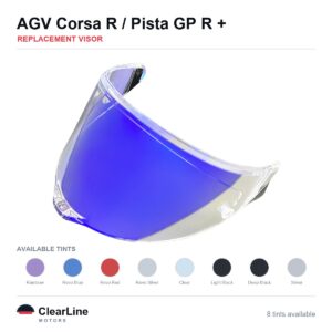 AGV Corsa R / Pista GP R / Pista GP RR / Race 3 Replacement Visor — Iridium, Smoke, Clear Tints