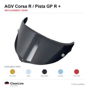 AGV Corsa R / Pista GP R / Pista GP RR Replacement Visor — Smoke, Clear, Gold Tints