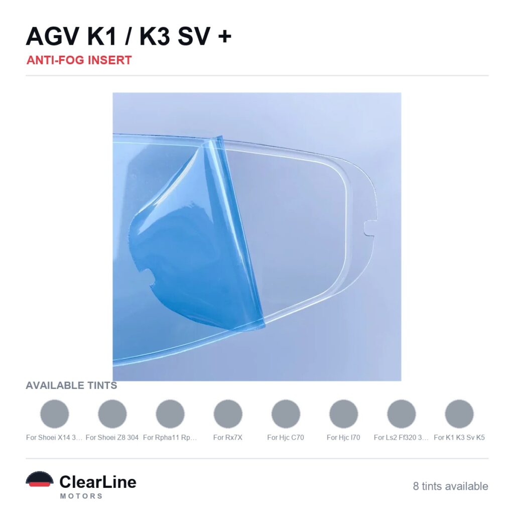 AGV K1 / K3 SV / Arai RX-7X / HJC C70 & more Anti-Fog Insert — Stops Visor Fogging