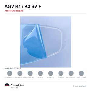 AGV K1 / K3 SV / Arai RX-7X / HJC C70 & more Anti-Fog Insert — Stops Visor Fogging