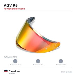 AGV K6 Photochromic Visor — Auto-Tint Day & Night