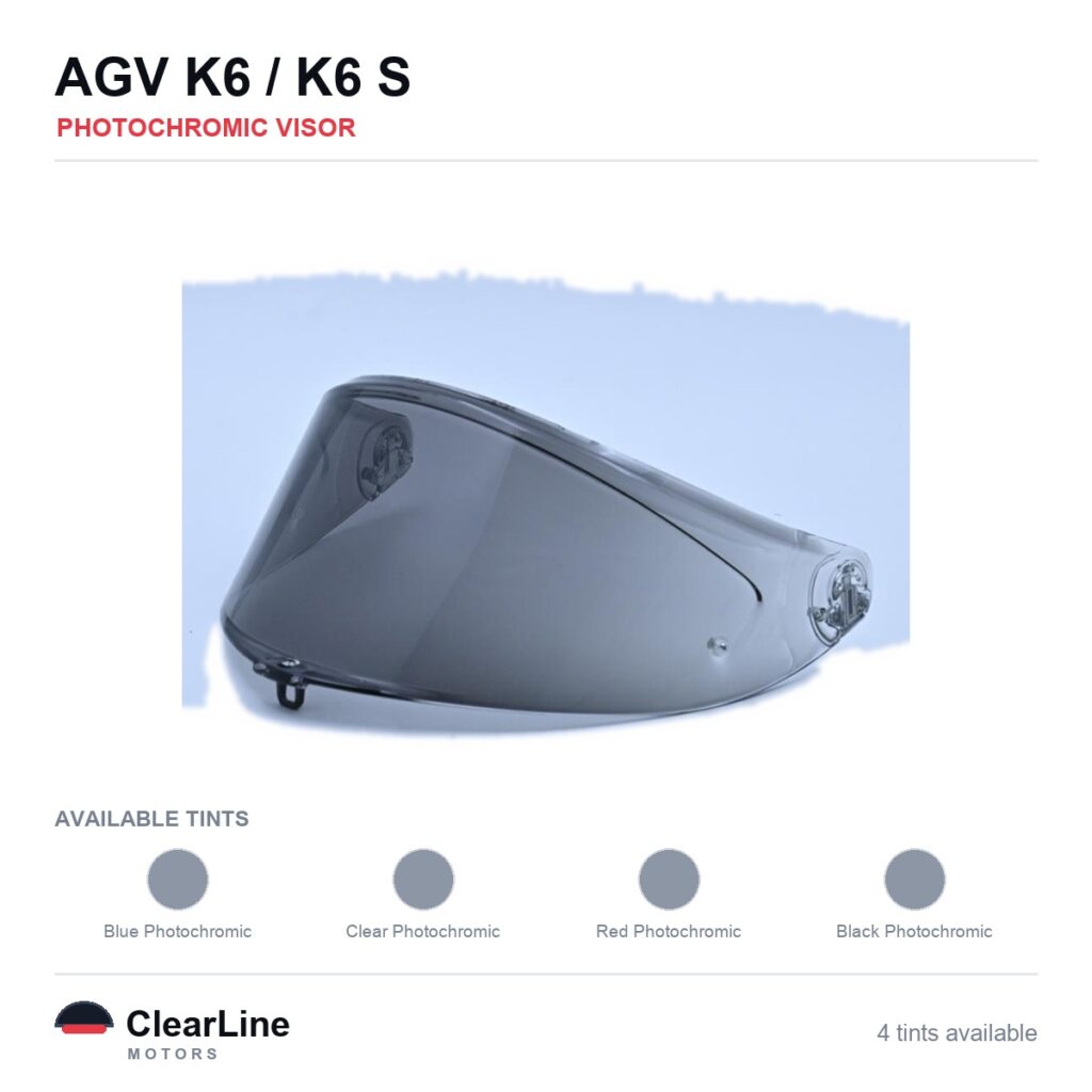 AGV K6 S / K6 Photochromic Visor — Auto-Tint Day & Night
