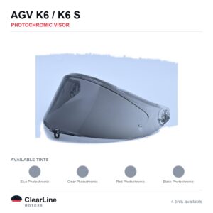 AGV K6 S / K6 Photochromic Visor — Auto-Tint Day & Night