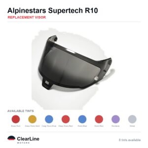 Alpinestars Supertech R10 Replacement Visor — Iridium, Smoke, Clear Tints