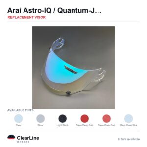 Arai Astro-IQ / Quantum-J / RX-7 Replacement Visor — Iridium, Smoke, Clear Tints