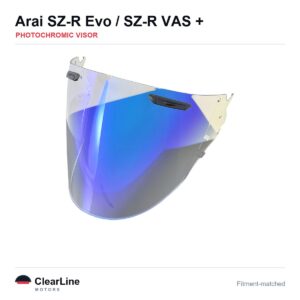 Arai SZ-R Evo / SZ-R VAS / VZ-Ram Photochromic Visor — Auto-Tint Day & Night